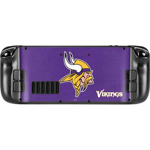 NFL Minnesota Vikings Distressed Steam Deck Handheld Gaming Computer Skin